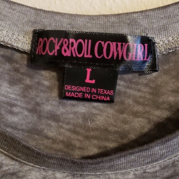 Rock n roll cowgirl bling burnout tshirt - Picture 3 of 4